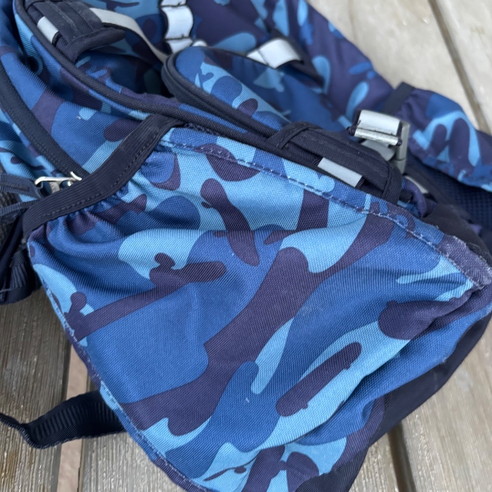 Pottery Barn Kids Blue Camo Backpack with Gray Straps - Picture 5 of 6
